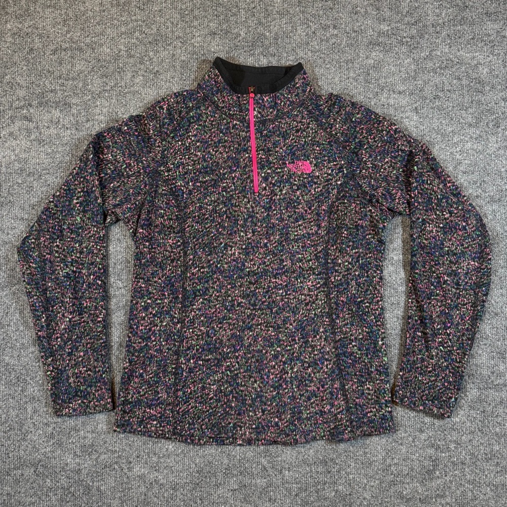 The North Face 1/4 Zip Fleece Pullover Womens M Mock Neck Pink Purple‎